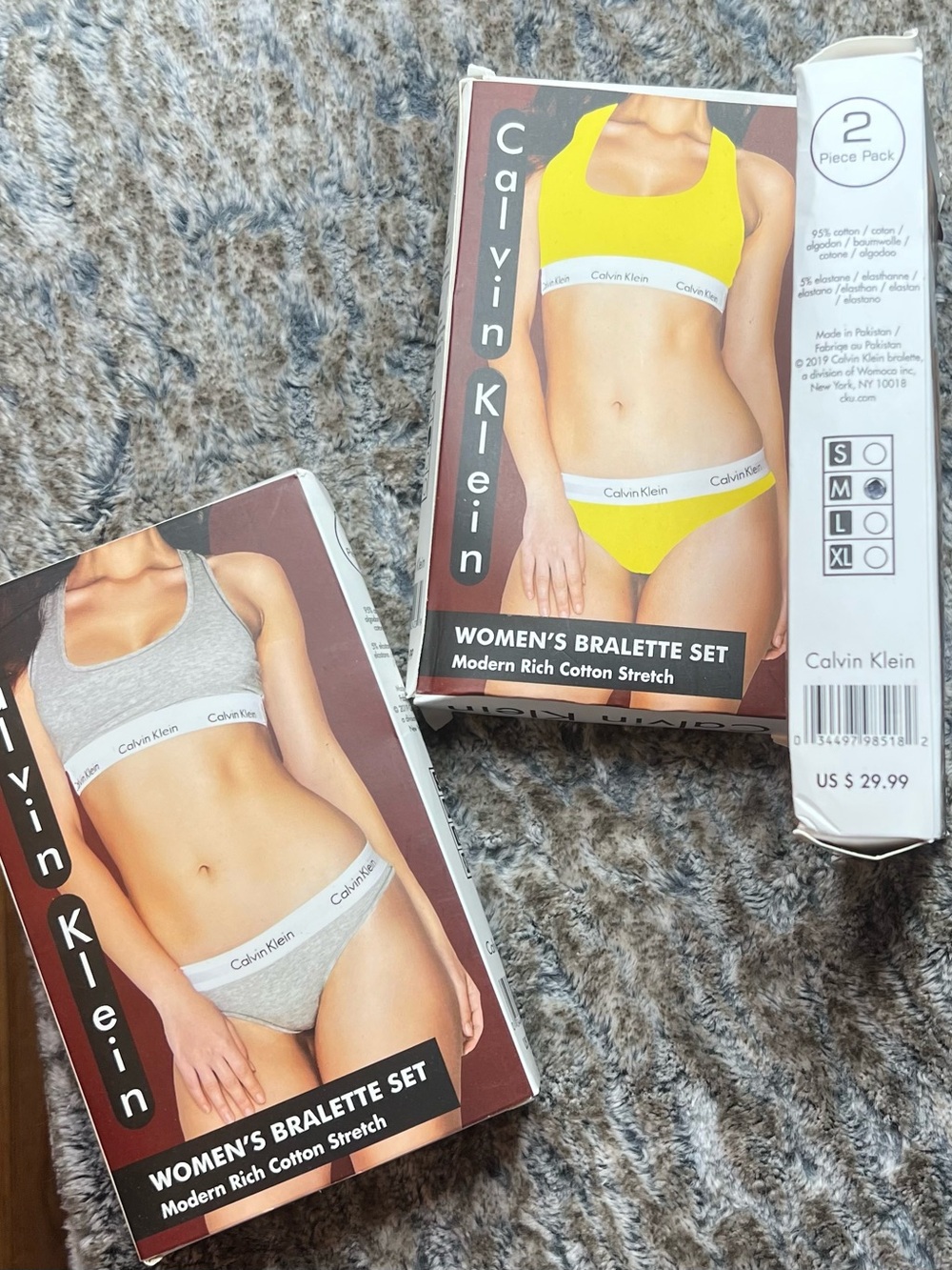 Calvin Klein Women's Bralette Set — Gray & Yellow
